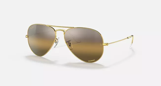 Солнцезащитные очки Ray-Ban AVIATOR CHROMANCE, серебристый/коричневый