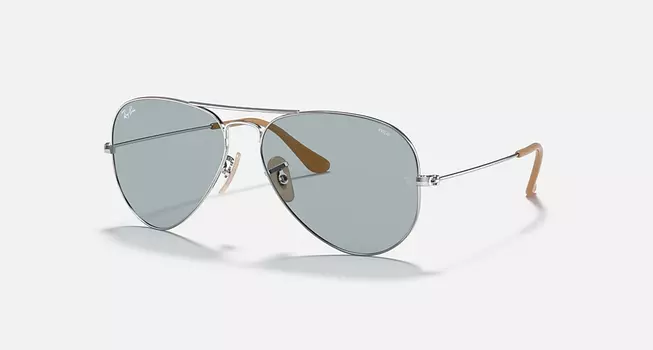 Солнцезащитные очки Ray-Ban AVIATOR WASHED EVOLVE, фотохромный синий