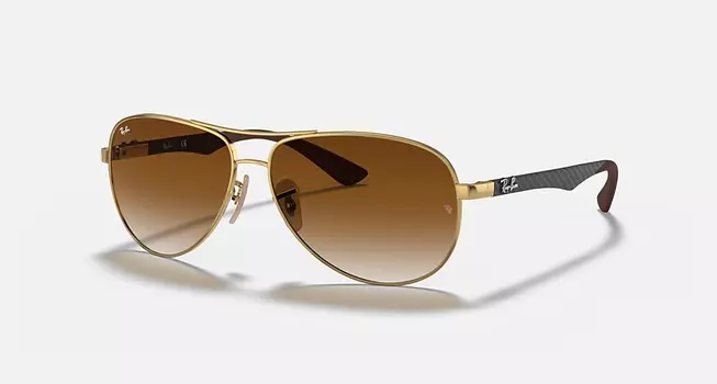 Солнцезащитные очки Ray-Ban CARBON FIBRE, светло-коричневый градиент