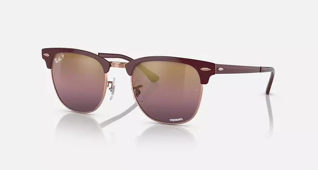 Солнцезащитные очки Ray-Ban CLUBMASTER METAL CHROMANCE, золотой/красный