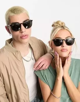 Солнцезащитные очки Ray-Ban Erika в круглой металлической черепаховой расцветке
