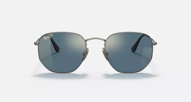 Солнцезащитные очки Ray-Ban HEXAGONAL TITANIUM, поляризованное сине-золотой