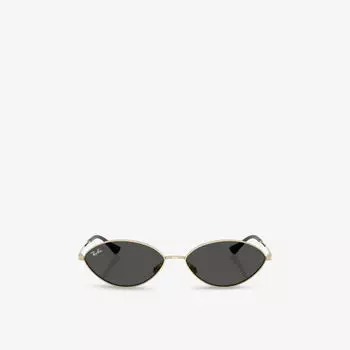 Солнцезащитные очки Ray-Ban Kai овальные с металлической оправой, золотой