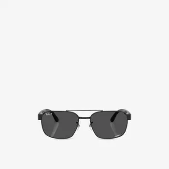 Солнцезащитные очки Ray-Ban квадратные металлические, черный