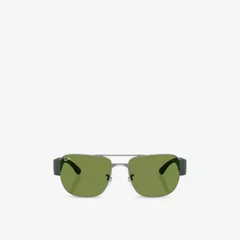 Солнцезащитные очки Ray-Ban квадратные металлические, серебряный