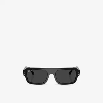 Солнцезащитные очки Ray-Ban Lukas прямоугольной формы из ацетата, черный