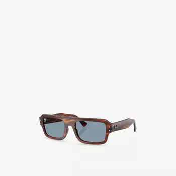 Солнцезащитные очки Ray-Ban Lukas в черепаховой оправе из ацетата, коричневый