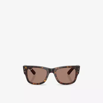 Солнцезащитные очки Ray-Ban Mega Wayfarer квадратные летняя капсула, коричневый