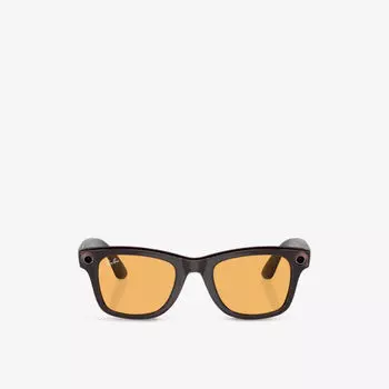 Солнцезащитные очки Ray-Ban Meta RW4006 Wayfarer из ацетата Ray-Ban, черный