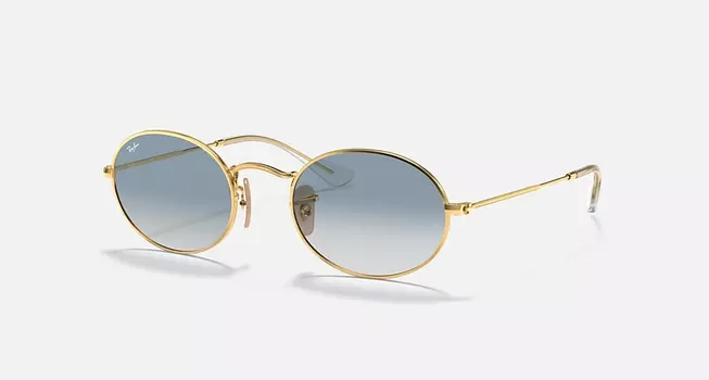 Солнцезащитные очки Ray-Ban OVAL FLAT LENSES, светло-синий градиент