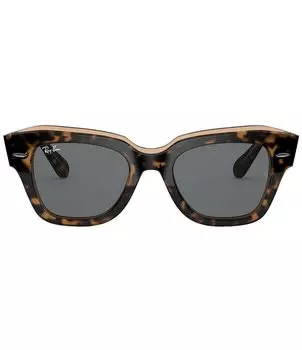 Солнцезащитные очки Ray-Ban RB2186 State Street с квадратными линзами в ацетатной оправе, коричневый