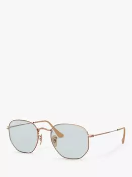 Солнцезащитные очки Ray-Ban RB3548N, шестигранные, медный/серо-синий