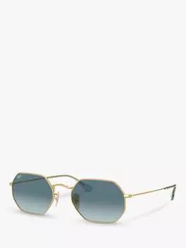 Солнцезащитные очки Ray-Ban RB3556N унисекс, семиугольные, золотисто-синий с градиентом