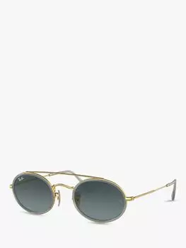 Солнцезащитные очки Ray-Ban RB3847N унисекс овальной формы, золотисто-серо-синий с градиентом