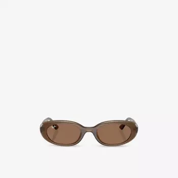 Солнцезащитные очки Ray-Ban Rb4441D с ацетатной оправой и подушками, коричневый