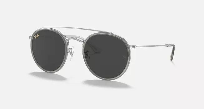 Солнцезащитные очки Ray-Ban ROUND DOUBLE BRIDGE LEGEND, темно-серый