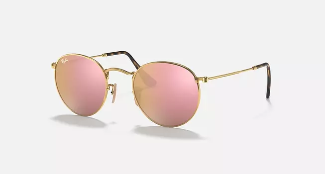 Солнцезащитные очки Ray-Ban ROUND FLAT LENSES, коричневый