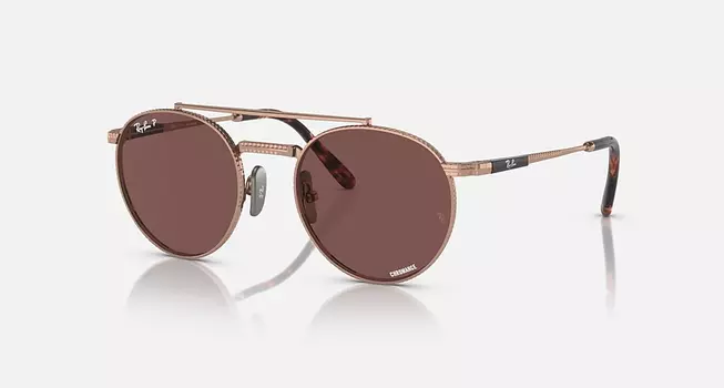 Солнцезащитные очки Ray-Ban ROUND II TITANIUM, темно-фиолетовый