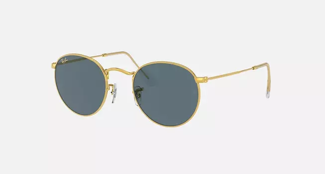Солнцезащитные очки Ray-Ban ROUND METAL LEGEND GOLD, синий