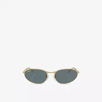 Солнцезащитные очки Ray-Ban с асимметричной оправой металлические, золотой