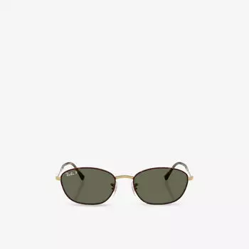 Солнцезащитные очки Ray-Ban с металлической оправой и черепаховым узором, коричневый