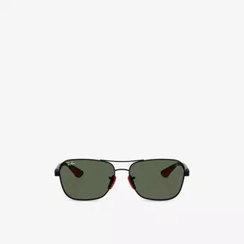 Солнцезащитные очки Ray-Ban Scuderia Ferrari квадратные металлические, черный