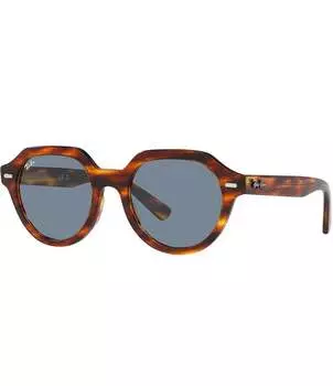 Солнцезащитные очки Ray-Ban Unisex Gina 51mm Havana Square, коричневый