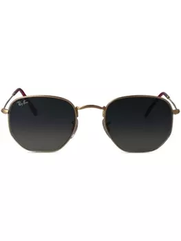 Солнцезащитные очки Ray-Ban в геометрической оправе, золотой