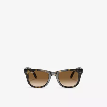 Солнцезащитные очки Ray-Ban Wayfarer из черепахового нейлона складные, бежевый