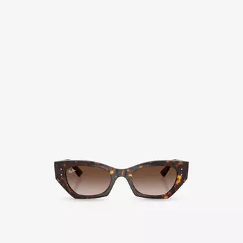 Солнцезащитные очки Ray-Ban Zena ацетатные черепаховые с асимметричной оправой, коричневый