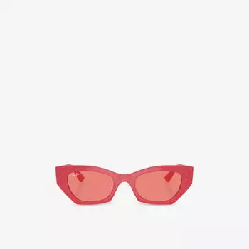 Солнцезащитные очки Ray-Ban Zena биоразлагаемые с асимметричной оправой и литыми линзами, коралловый
