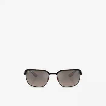 Солнцезащитные очки Rayban x Scuderia Ferrari металлические с брендированием, черный