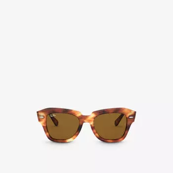 Солнцезащитные очки RB2186 в прямоугольной оправе из ацетата ацетата Ray-Ban, коричневый