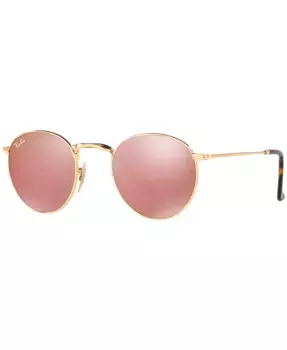 Солнцезащитные очки, RB3447N ROUND FLAT LENSES Ray-Ban, золотой
