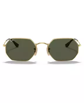 Солнцезащитные очки, RB3556N OCTAGONAL FLAT LENSES Ray-Ban, золотой