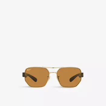 Солнцезащитные очки RB3672 с металлическим логотипом Ray-Ban, желтый