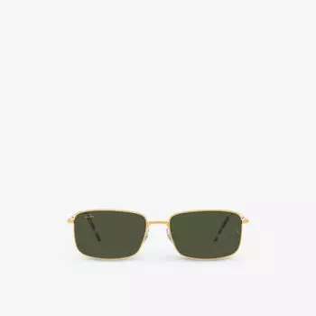 Солнцезащитные очки RB3717 в прямоугольной оправе из полированного золотистого металла Ray-Ban, желтый