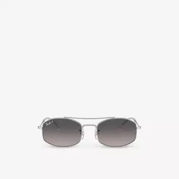 Солнцезащитные очки RB3719 в металлической овальной оправе Ray-Ban, серебряный