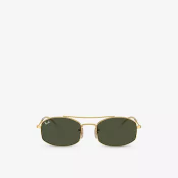 Солнцезащитные очки RB3719 в металлической овальной оправе Ray-Ban, желтый