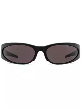 Солнцезащитные очки Reverse XP Wrap в овальной оправе Balenciaga Eyewear, черный