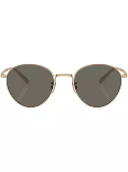 Солнцезащитные очки Rhydian в круглой оправе Oliver Peoples, золотистый