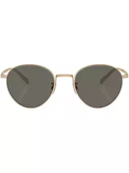 Солнцезащитные очки Rhydian в круглой оправе Oliver Peoples, золотой