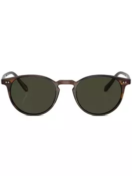 Солнцезащитные очки Riley в круглой оправе Oliver Peoples, коричневый