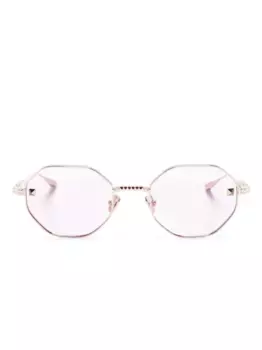 Солнцезащитные очки Rockstud в геометричной оправе VALENTINO GARAVANI EYEWEAR, золотой