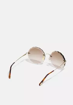 Солнцезащитные очки Rosie Rimless Rounded Metal Sunglasses CHLO, цвет gold-coloured/brown