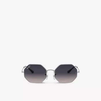 Солнцезащитные очки RX1972V в металлической восьмиугольной оправе Ray-Ban, серебряный