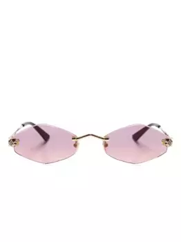 Солнцезащитные очки с декором Tiger Head Cartier Eyewear, розовый