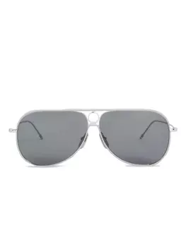 Солнцезащитные очки с двойной перемычкой Thom Browne Eyewear, серебряный