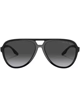 Солнцезащитные очки с двойным мостом Prada Linea Rossa, черный
