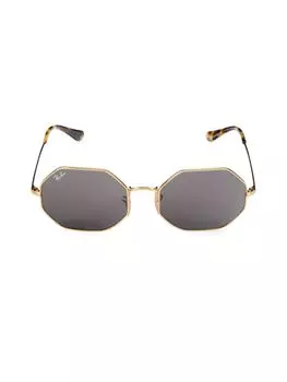 Солнцезащитные очки с геометрическим рисунком 54MM Ray-Ban, золото